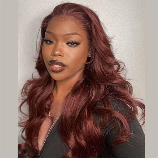 Colored Chocolate Brown Wigs Human Hair Glueless 13X4 Lace Front Wigs