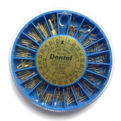 Dental Conical Screw Post Authentic NORDIN Kit 24K Gold Plated Tapered