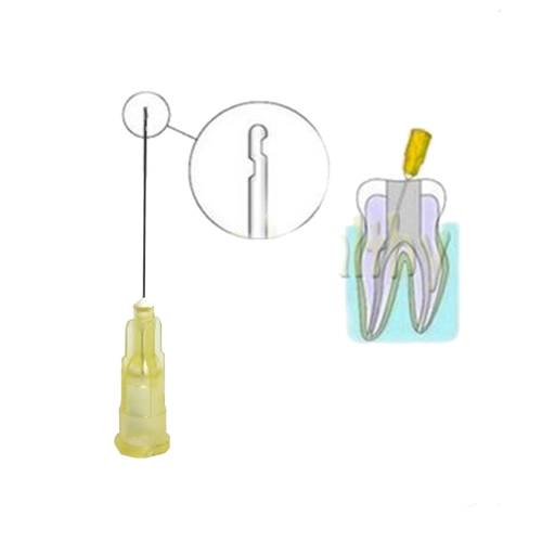 *Dental Endo Irrigation needles end-closed 2-side holes 30Ga yellow 100PCS