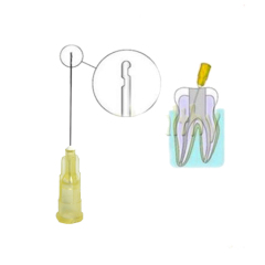 *Dental Endo Irrigation needles end-closed 2-side holes 30Ga yellow 100PCS