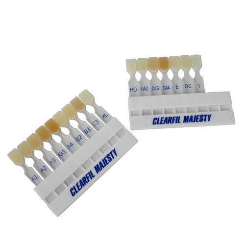 ****CLEARFIL MAJESTY DENTAL TEETH BLEACHING WHITENING SHADE GUIDE COMPARISON SAMPLE