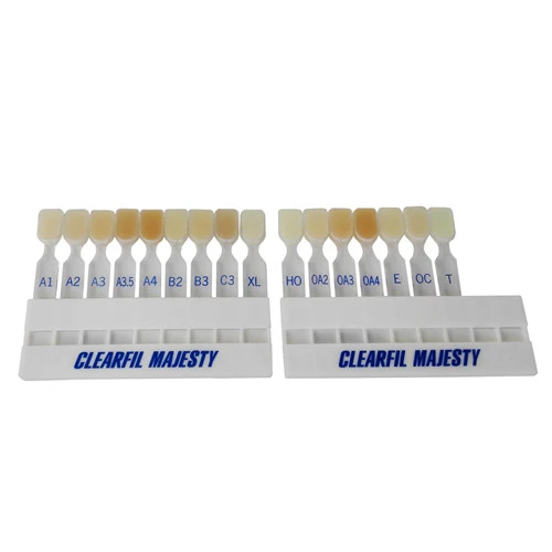 ****CLEARFIL MAJESTY DENTAL TEETH BLEACHING WHITENING SHADE GUIDE COMPARISON SAMPLE