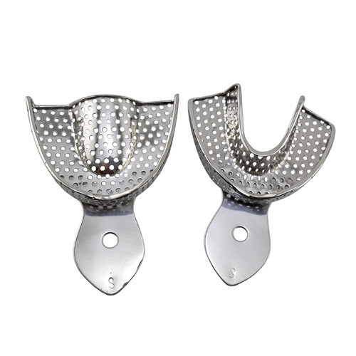 6 Pcs/Set Dental Impression Trays Stainless Steel Perforated