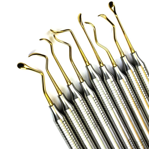 ****Sinus Lift Elevator Dental Implant Surgical Orthodontic Light Weight 9 Pcs /Set Gold-Plated