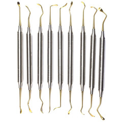 Sinus Lift Elevator Dental Implant Surgical Orthodontic Light Weight 9 Pcs /Set Gold-Plated