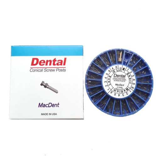 ***MacDent Dental Stainless Steel Conical Screw Posts Kits Refill
