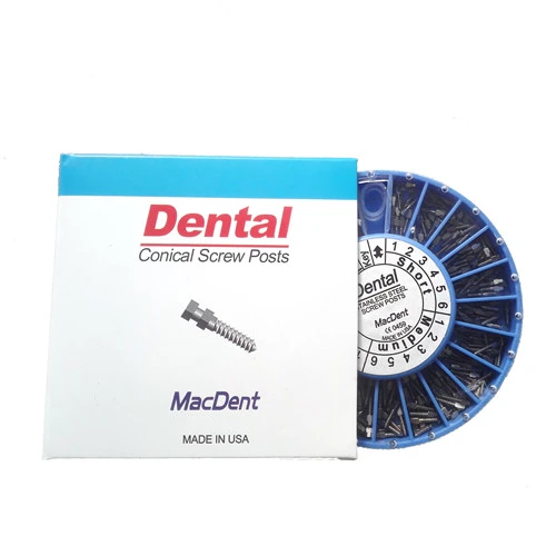 ***MacDent Dental Stainless Steel Conical Screw Posts Kits Refill