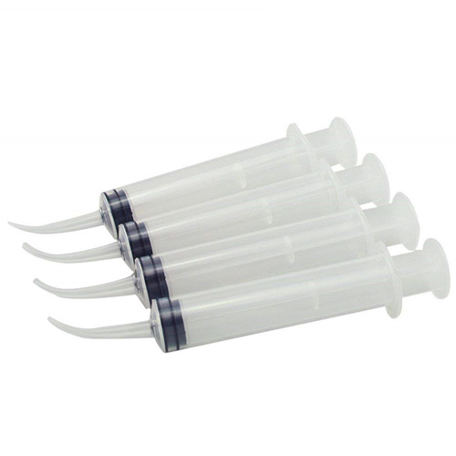 **10pcs Disposable Dental Irrigation Syringe Curved Tip Utility Hobby Tools 12CC
