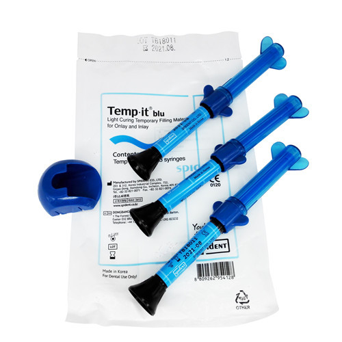 *Dental SPIDENT Temp·it Blu Light-Curing Temporary Filling Material Composite 3g*3