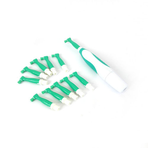 *Dental Portable Hygiene Handpiece Cordless Rechargeable Green/Blue & 10 prophy angles