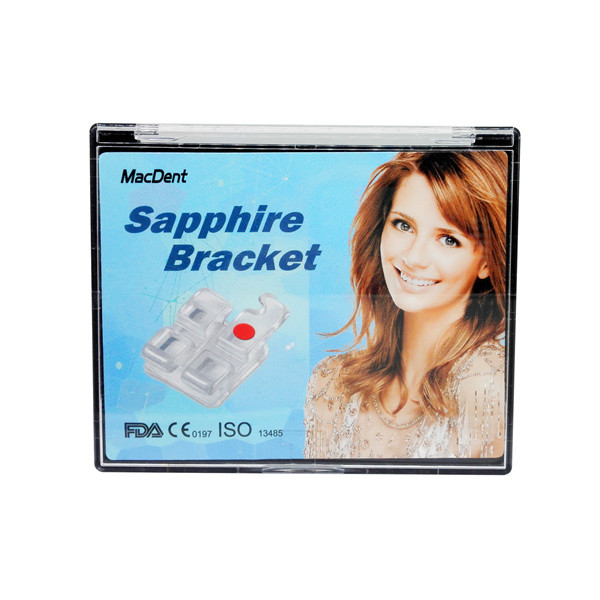 *MacDent Dental Orthodontic Monocrystalline Sapphire Ceramic Bracket Roth/MBT 0.022 Hooks 3/Hooks345