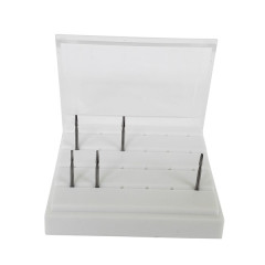 *24 Holes Dental Burs Drill Holder Stand Block Disinfection Case Plastic White