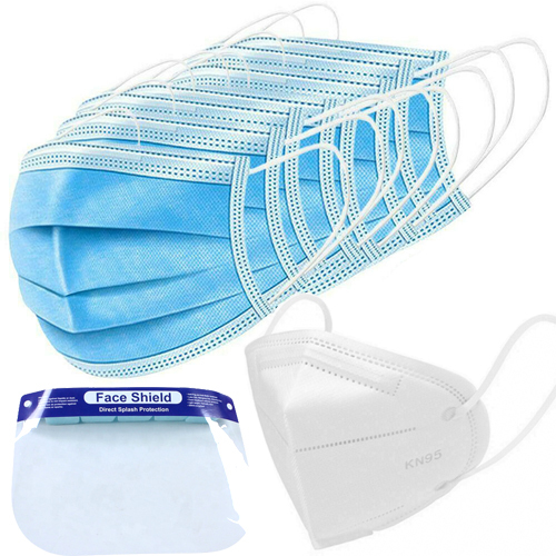 10 pcs disposable surgical mask +1pc KN95 Mask+1 Set face Shield （Order over 300usd）