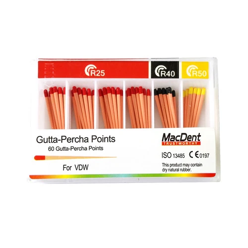 *MacDent Dental Gutta Percha Points 60 Points for VDW R25 R40 R50