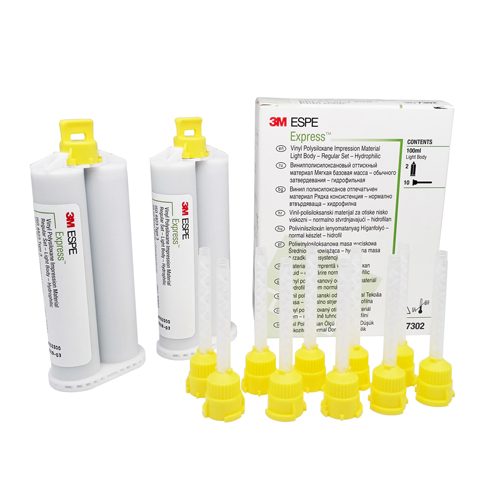 Expired on 2019-3 3M ESPE Express Light-Body 7302 including 2 - 50 mL Cartridges &amp; 10 Mixing Tips