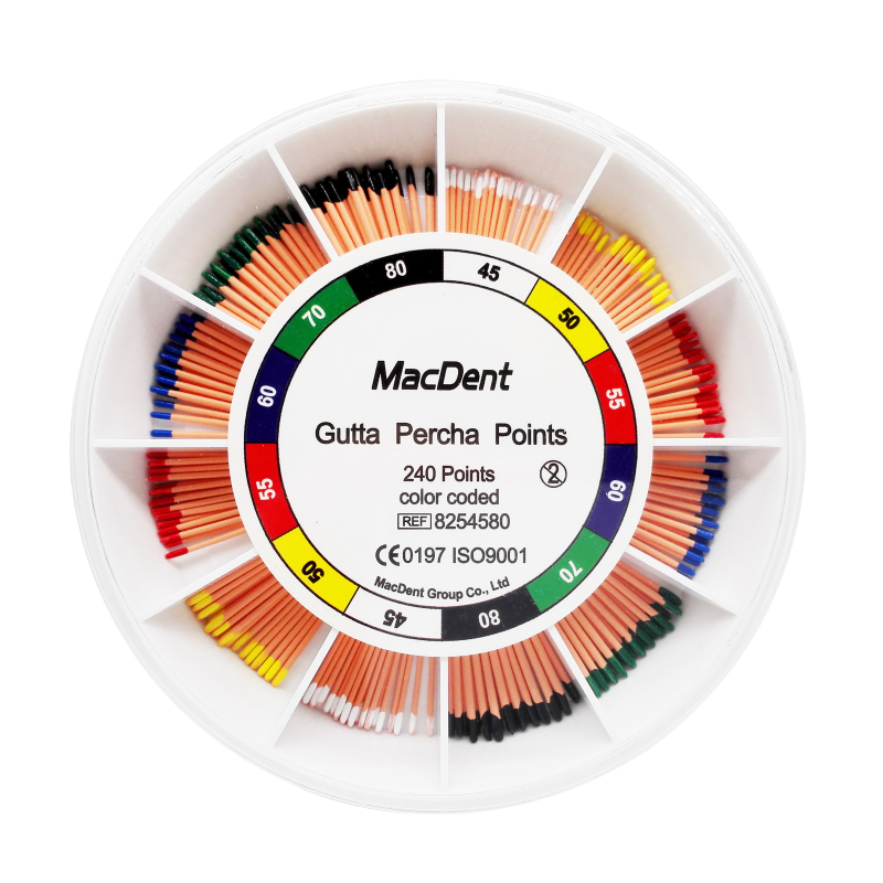 *MacDent Dental Gutta Percha Points Color Coded Obturation Endodontic File 3 Size