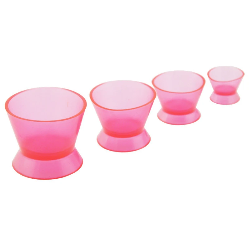 **4 Pcs/Set Dental Lab Flexible Rubber Silicone Mixing Impression Bowls