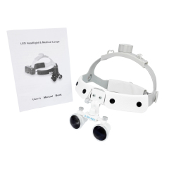 Dental Loupes Surgical Binocular Glass Medical Magnifier 3.5×420 & LED Head Light
