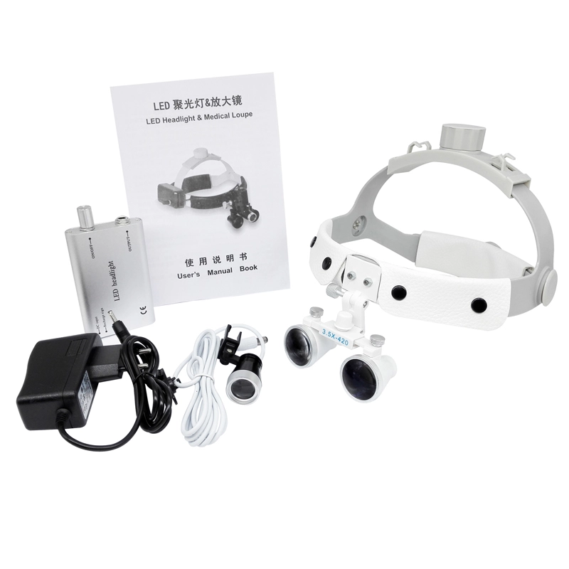 ****Dental Loupes Surgical Binocular Glass Medical Magnifier 3.5×420 &amp; LED Head Light