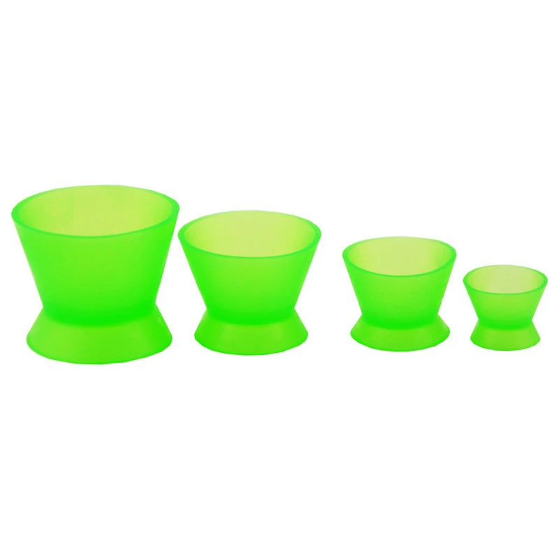 **4 Pcs/Set Dental Lab Flexible Rubber Silicone Mixing Impression Bowls