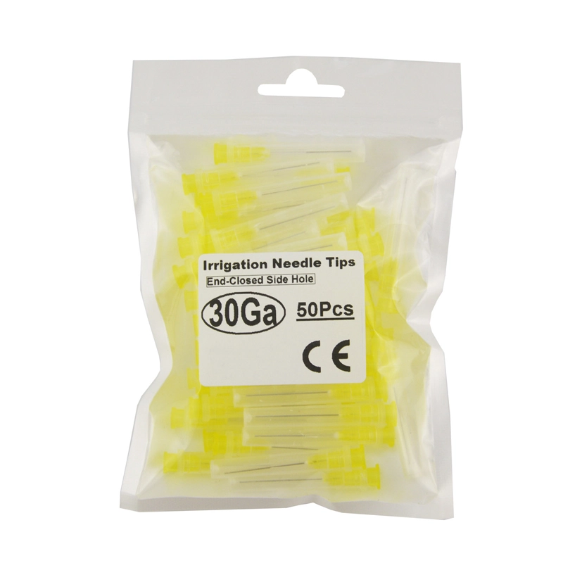 Dental Irrigation Needle Disposable Syringe Tips 25G/27G/30G Side Vent 50Pcs/Bag