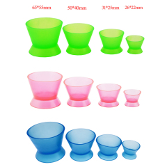 **4 Pcs/Set Dental Lab Flexible Rubber Silicone Mixing Impression Bowls