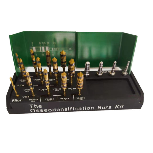17 Pieces Osseodensification Dental Implant Drills Kit Green color