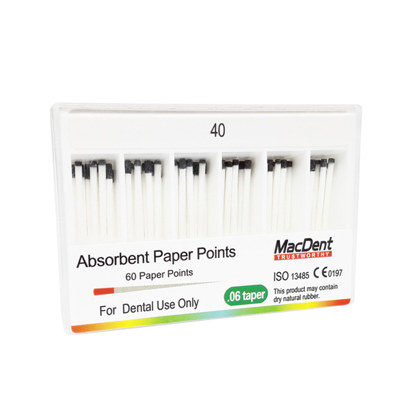 *MacDent 0.06 Taper Dental Endodontic Absorbent Paper Points Tips  60pcs/pack