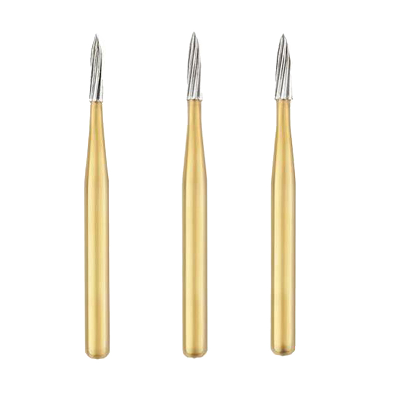 *Dental Gold-Plated Carbide Trimming and Finishing Needle Burs 7901/7902/7903 For High Speed Handpiece