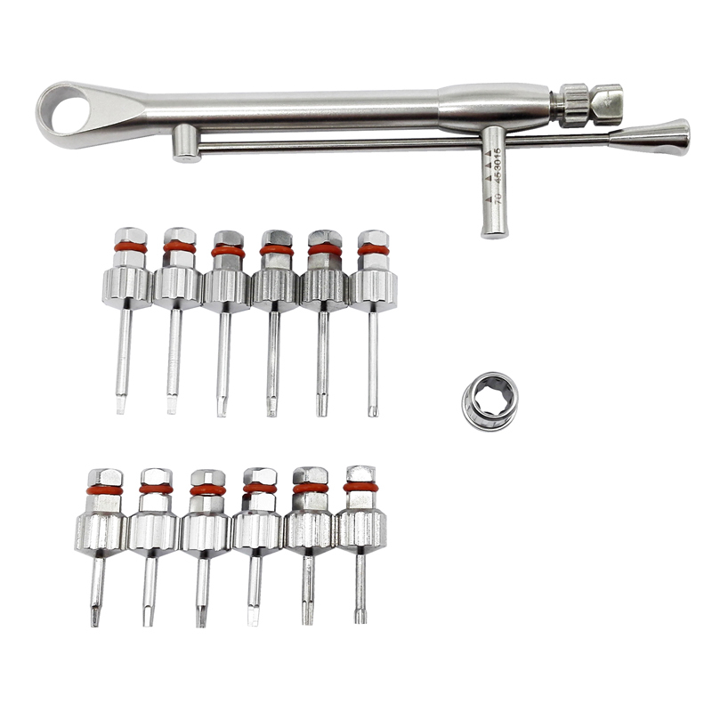 **DMX DENTAL Implant Torque Wrench Ratchet 10-70NCM with 12 Drivers & Wrench Kits Box