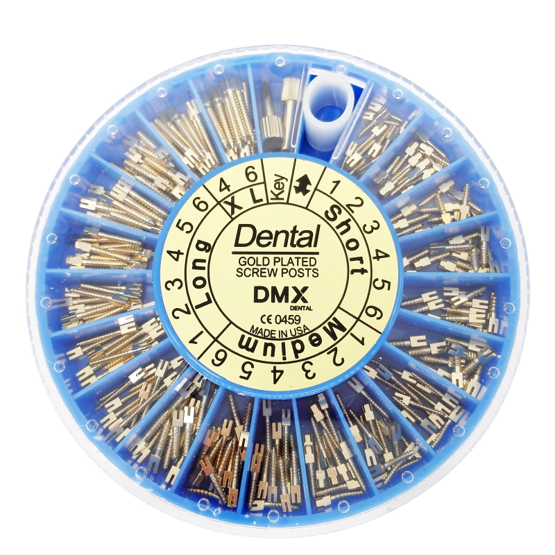 ***DMX Dental Screw Post Kit Gold-Plated 120/240 Pieces +2 Key Wrench Tool