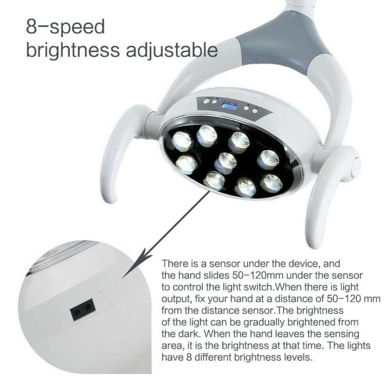 `Dental Shadowless Oral Light Lamp with 9 LED Lens φ22mmConnector for Dental Unit Chair