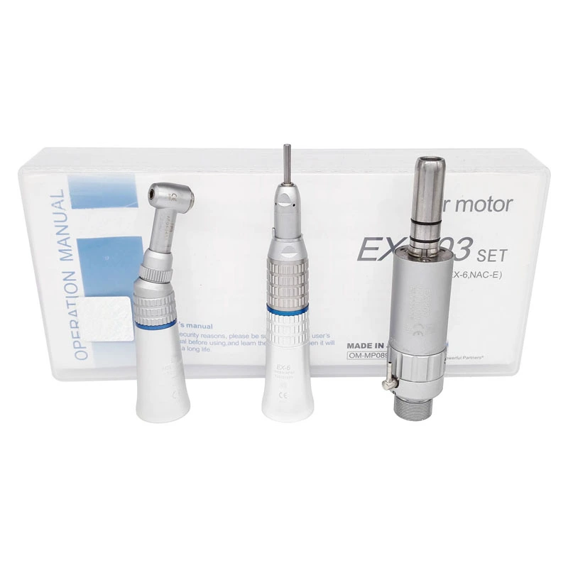 **Dental Low Speed Handpiece Kit Straight Contra Angle Air Motor EX-203 E-type 2/4 Holes Fit NSK