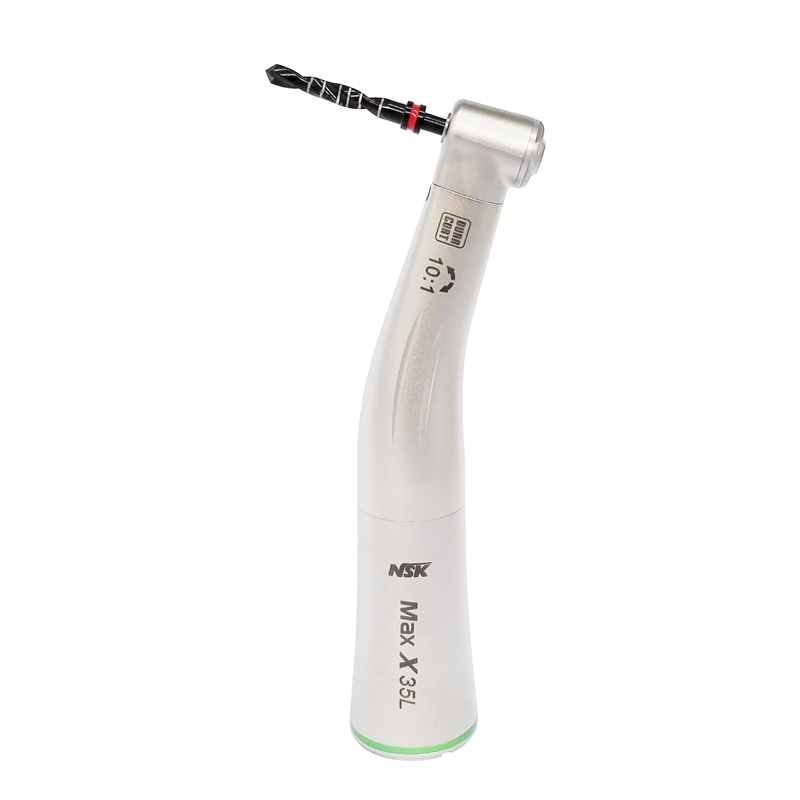 Ti-Max X35L 10:1 Reduction Dental Titanium 60° Twist Fiber Optic Contra Angle Handpiece Fit NSK