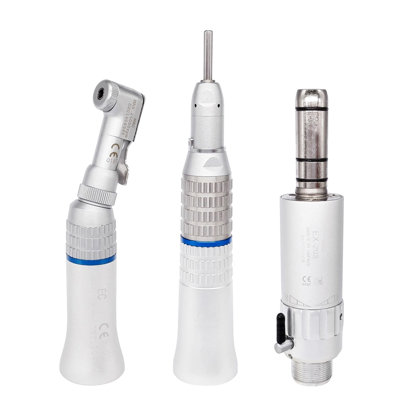 **Dental Low Speed Handpiece Kit Straight Contra Angle Air Motor EX-203 E-type 2/4 Holes Fit NSK