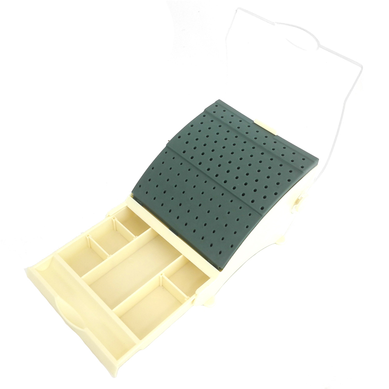 *142 Holes Dental Burs Block Holder Station Sterilizer Case Disinfection Box