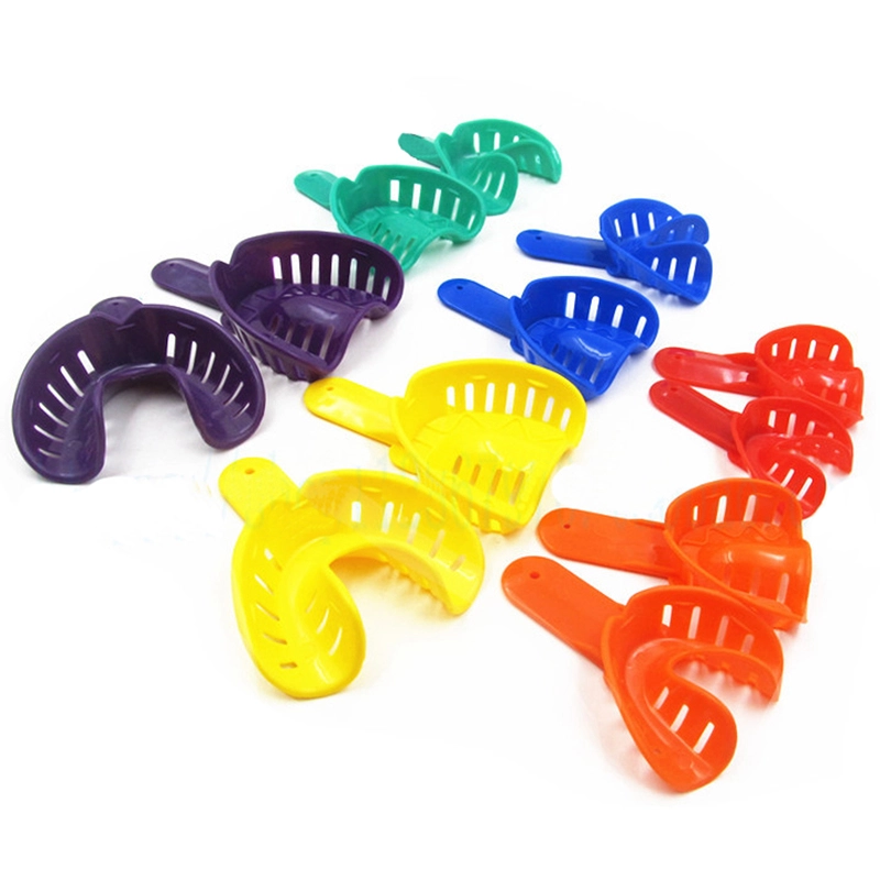 12 Pcs Dental Impression Trays Plastic 6 Pairs Autoclavable CA Colorful