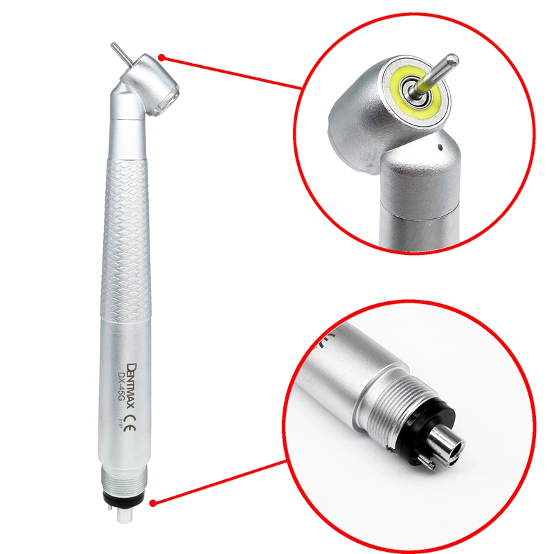 ***DENTMAX DX-45G Dental RING E-Generator LED 45 Degree Angle Surgical High Speed Air Turbine Handpiece B2 / M4