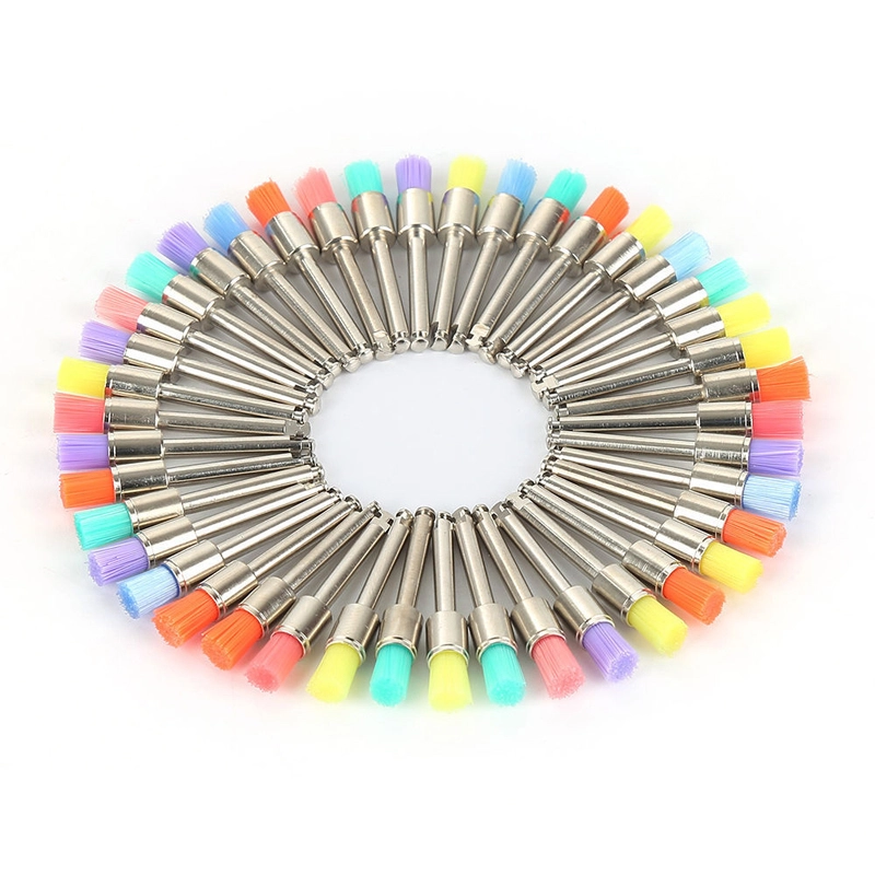 `Dental Disposable Polishing Polisher Prophy Cup Brush Brushes Nylon Latch Flat 100Pcs /Bag