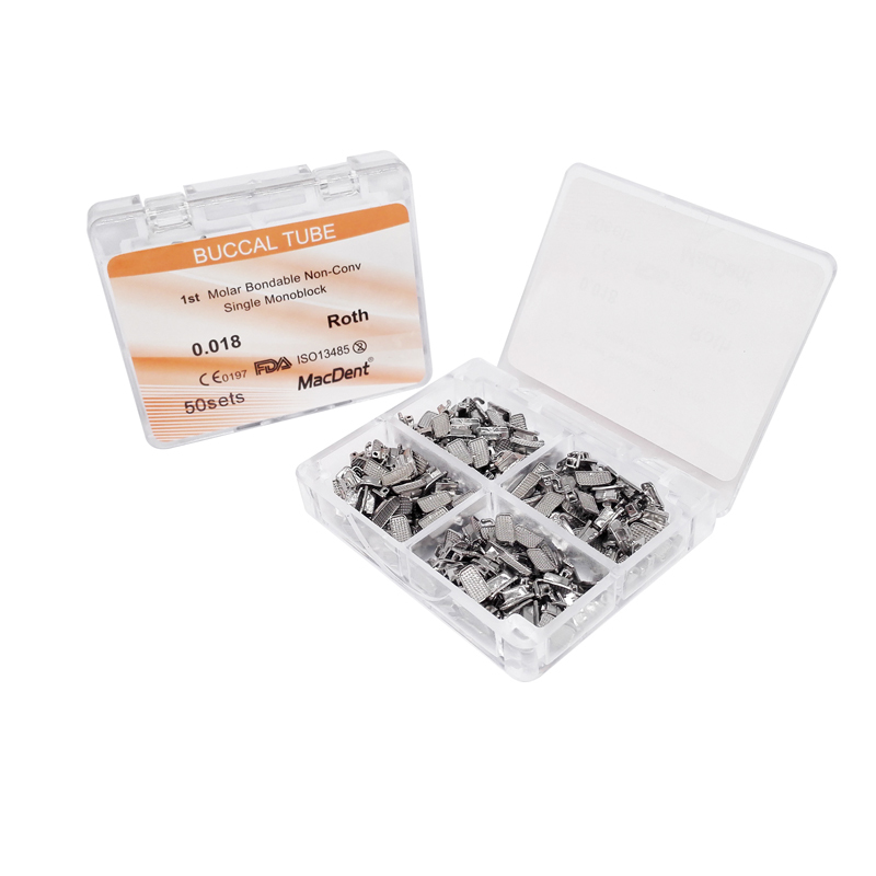 *MacDent Dental Orthodontic Buccal Tube Non-Converable 50 Sets/Box