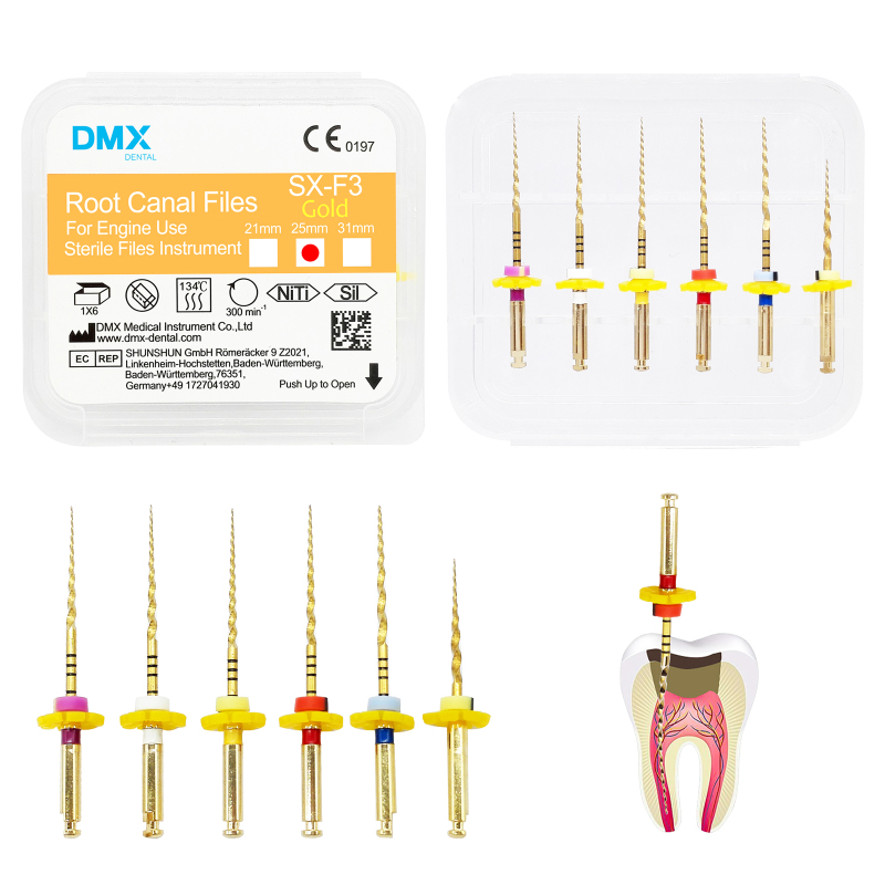 `DMX-Dental Dental Endodontic Gold Taper NITI Rotary Root Canal Engine Files