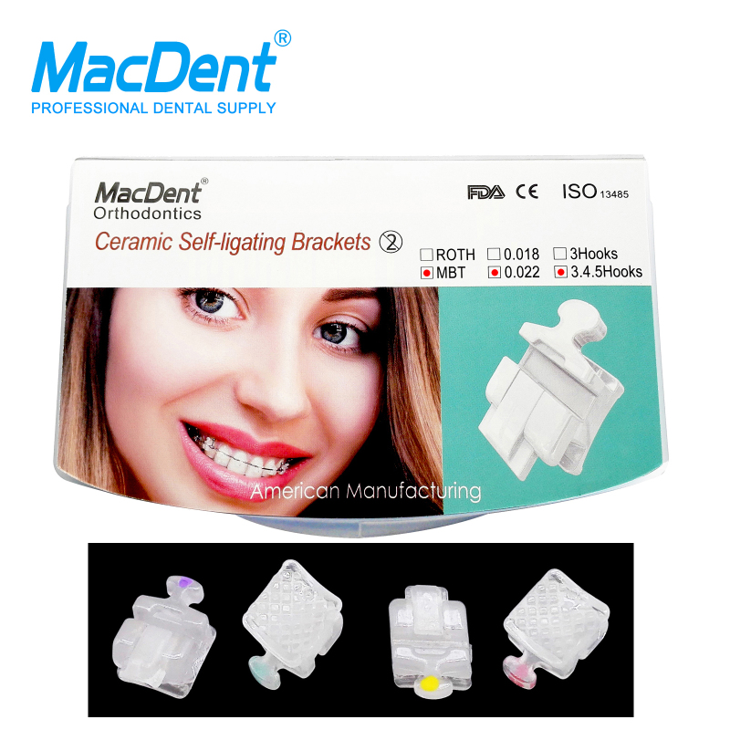 `MacDent Dental Orthodontic Ceramic Self-ligating Brackets & Tool