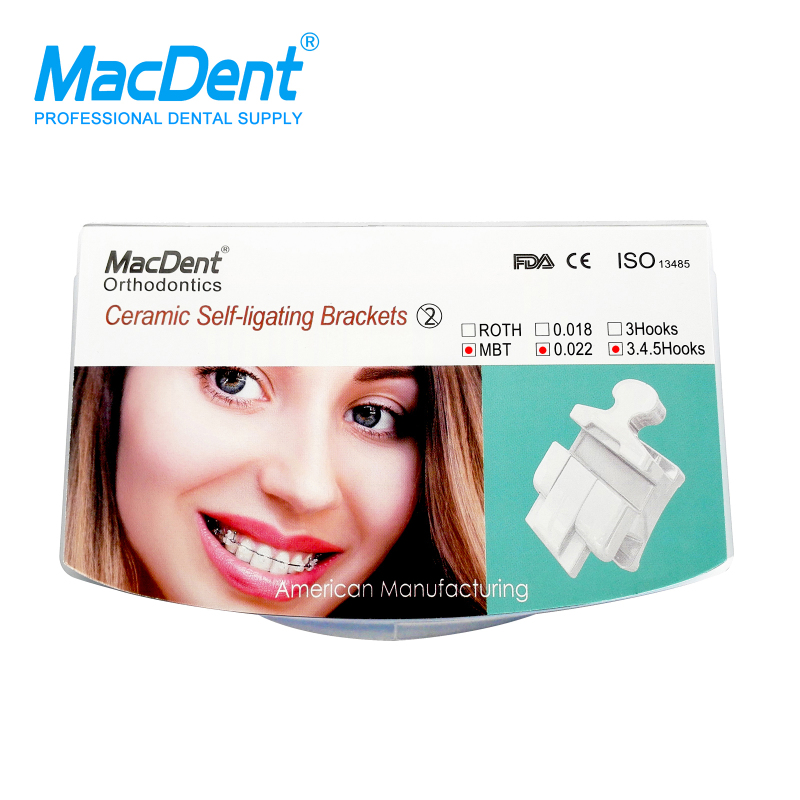 `MacDent Dental Orthodontic Ceramic Self-ligating Brackets & Tool