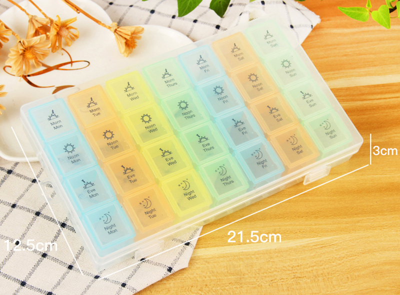 `Dental 7 Day Pill Box Organizer Weekly Medicine Vitamins Storage Container Travel Case