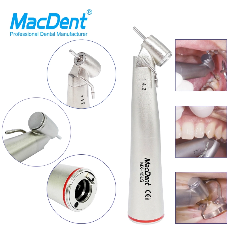 MacDent MX-45LS 1:4.2 Dental Fiber Optic 45° Surgical Contra Angle Handpiece