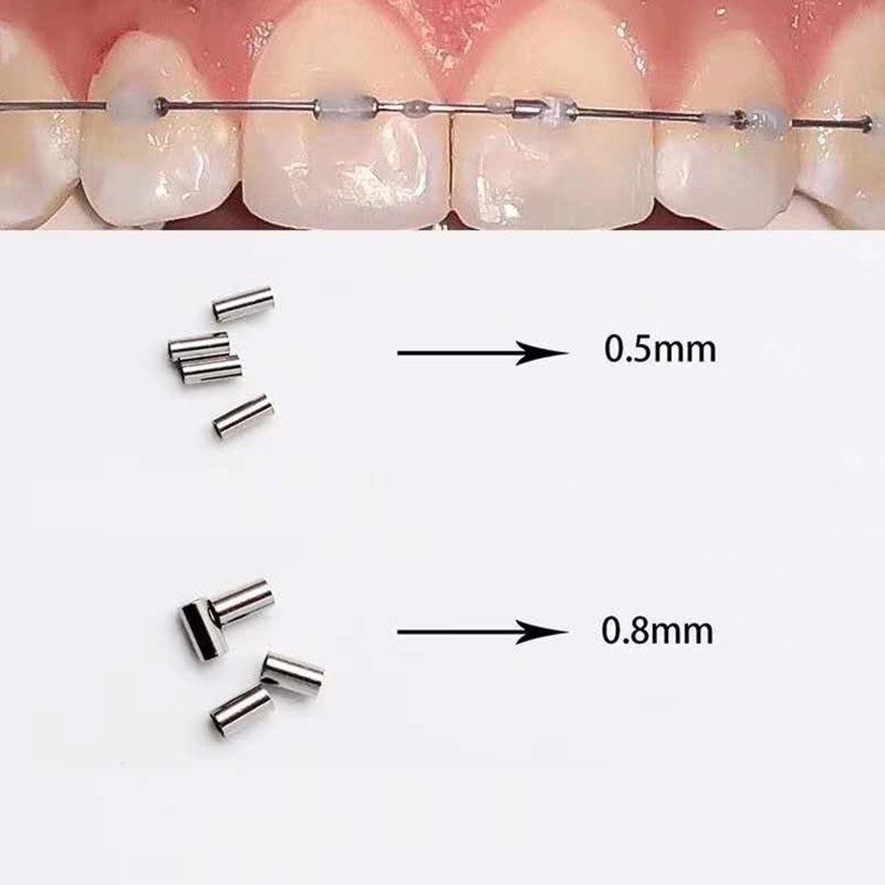 `Dental Orthodontic Mini Stops tube Crimpable Hooks Bracket Stopper 0.5/0.8mm