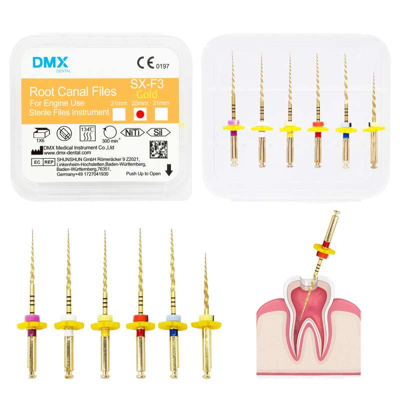 `DMX-Dental Dental Endodontic Gold Taper NITI Rotary Root Canal Engine Files