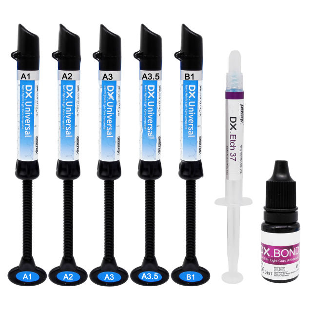 `DX.Universal Dental Light Cure Composite Resin Kit Shade Etching Gel
