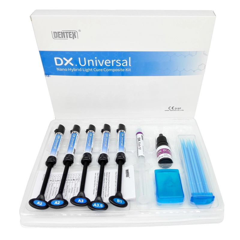 `DX.Universal Dental Light Cure Composite Resin Kit Shade Etching Gel Adhesive