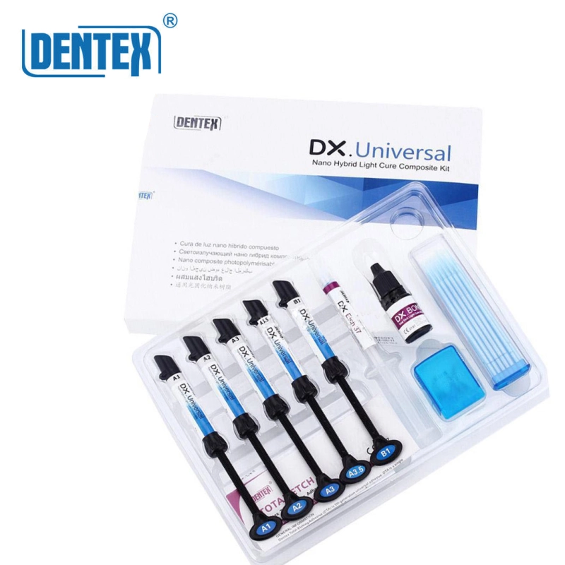 `DX.Universal Dental Light Cure Composite Resin Kit Shade Etching Gel Adhesive